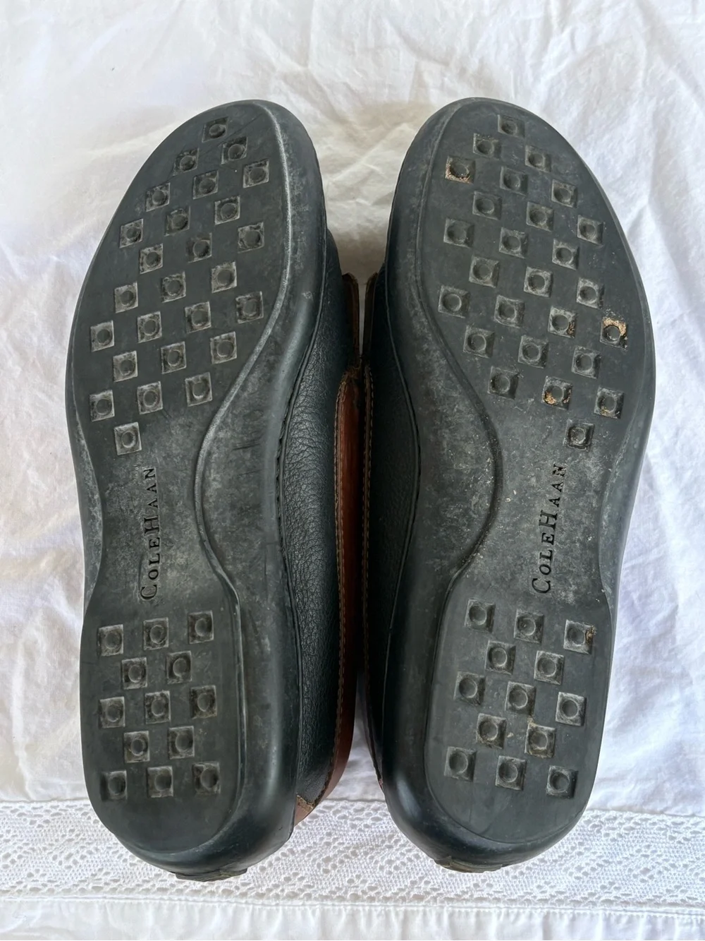 Cole Haan Brown and Black Tassel Kiltie Loafers
